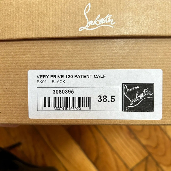 Christian Louboutin Black Very Privé 120 Patent, size 38.5 - Picture 13 of 15